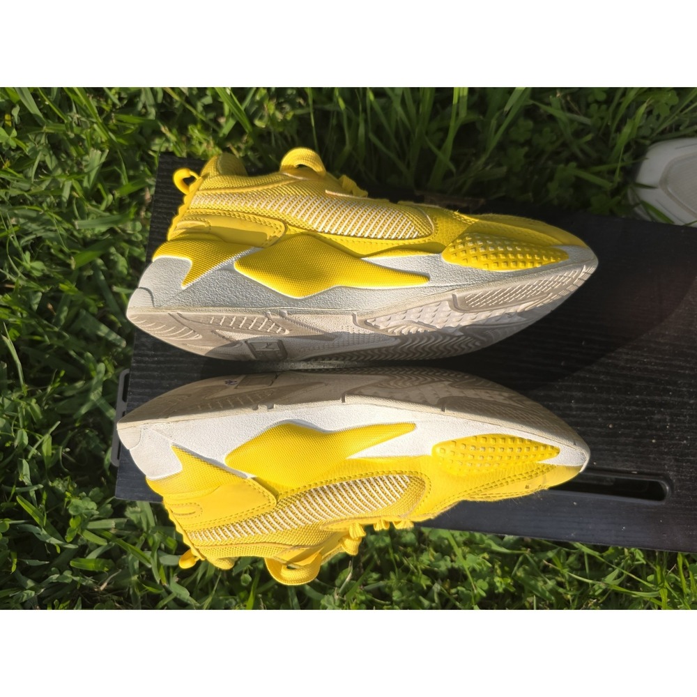 Puma RS-X Dandelion Boys Size 4.5C Yellow White Athletic Running Shoes Sneakers - Picture 4 of 9